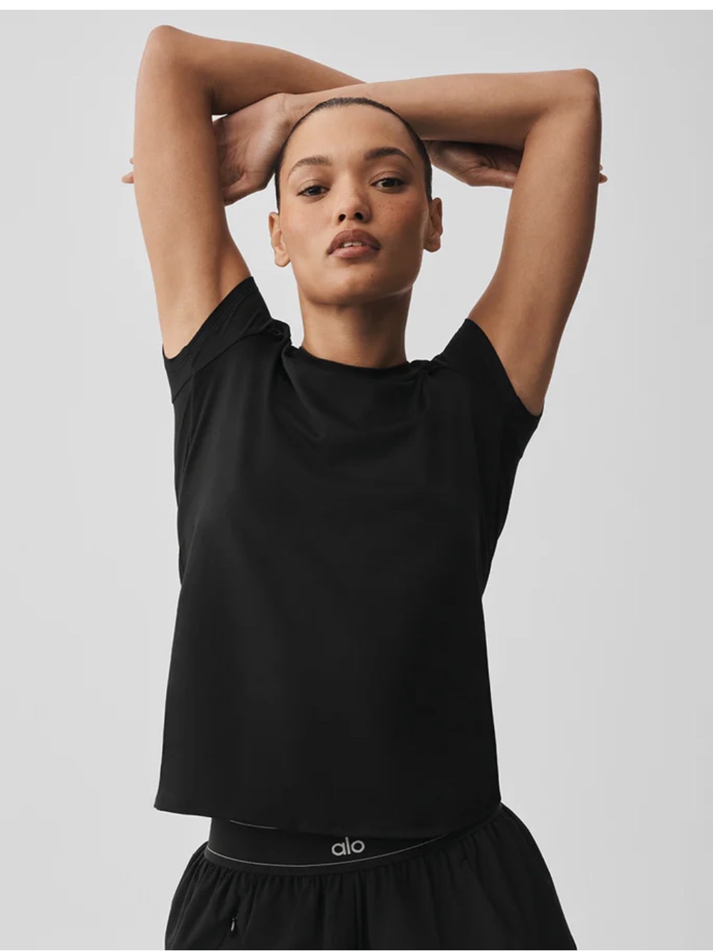 Alosoft Finesse Black Alo Yoga Tee